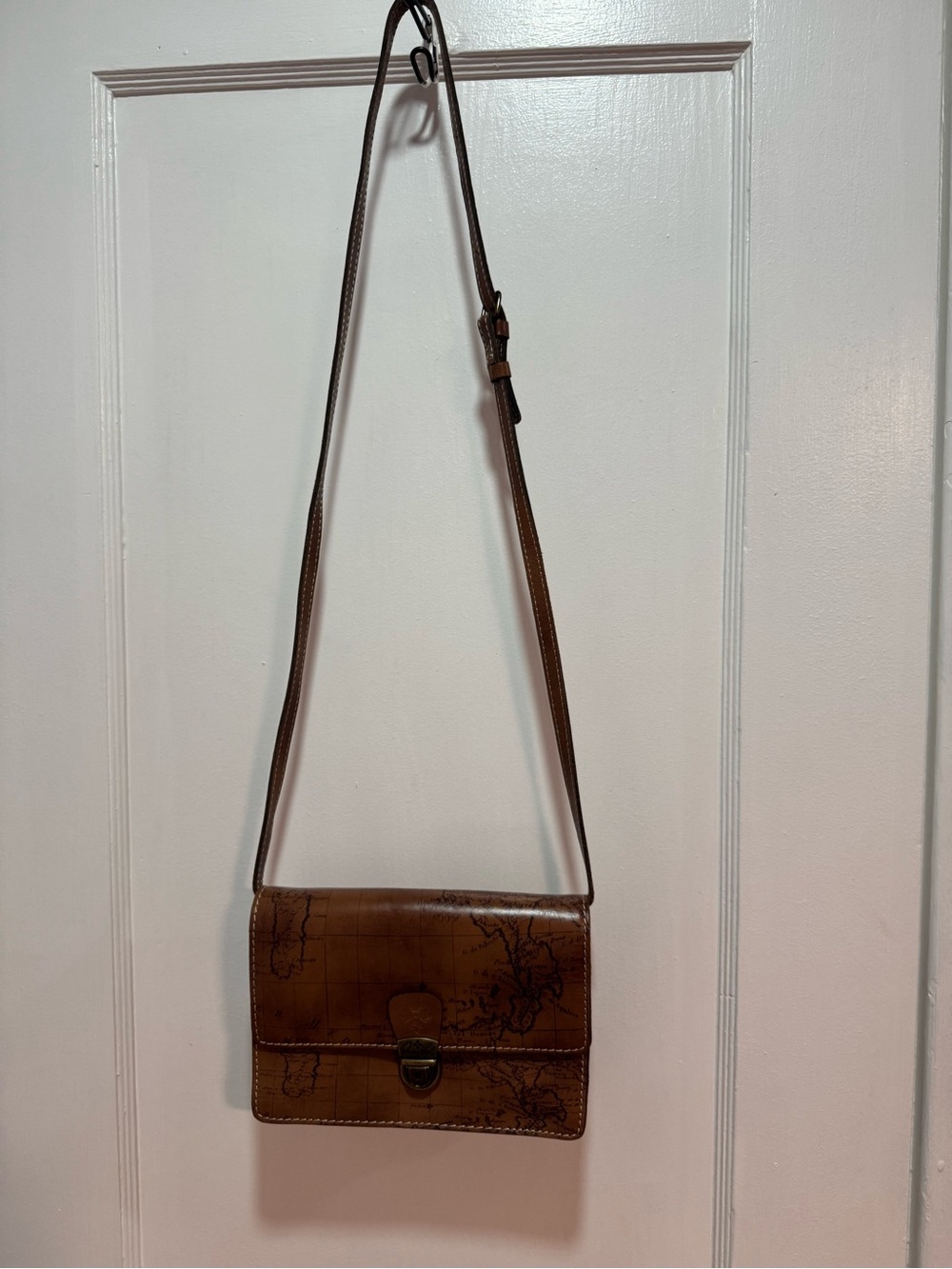 Patricia Nash Lanza Signature Map Leather Crossbody